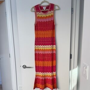 Milly Multicolor Chevron Maxi Dress